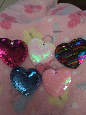 Sequin Heart Keychain Set - Multicolor NWOT #2